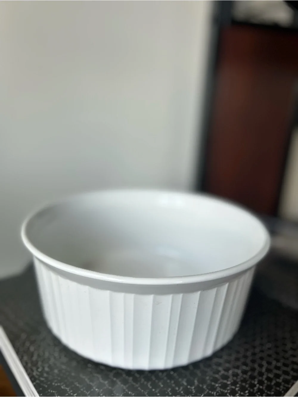 Corning ware White Ceramic Fluted Serving Bowl - Home Dining